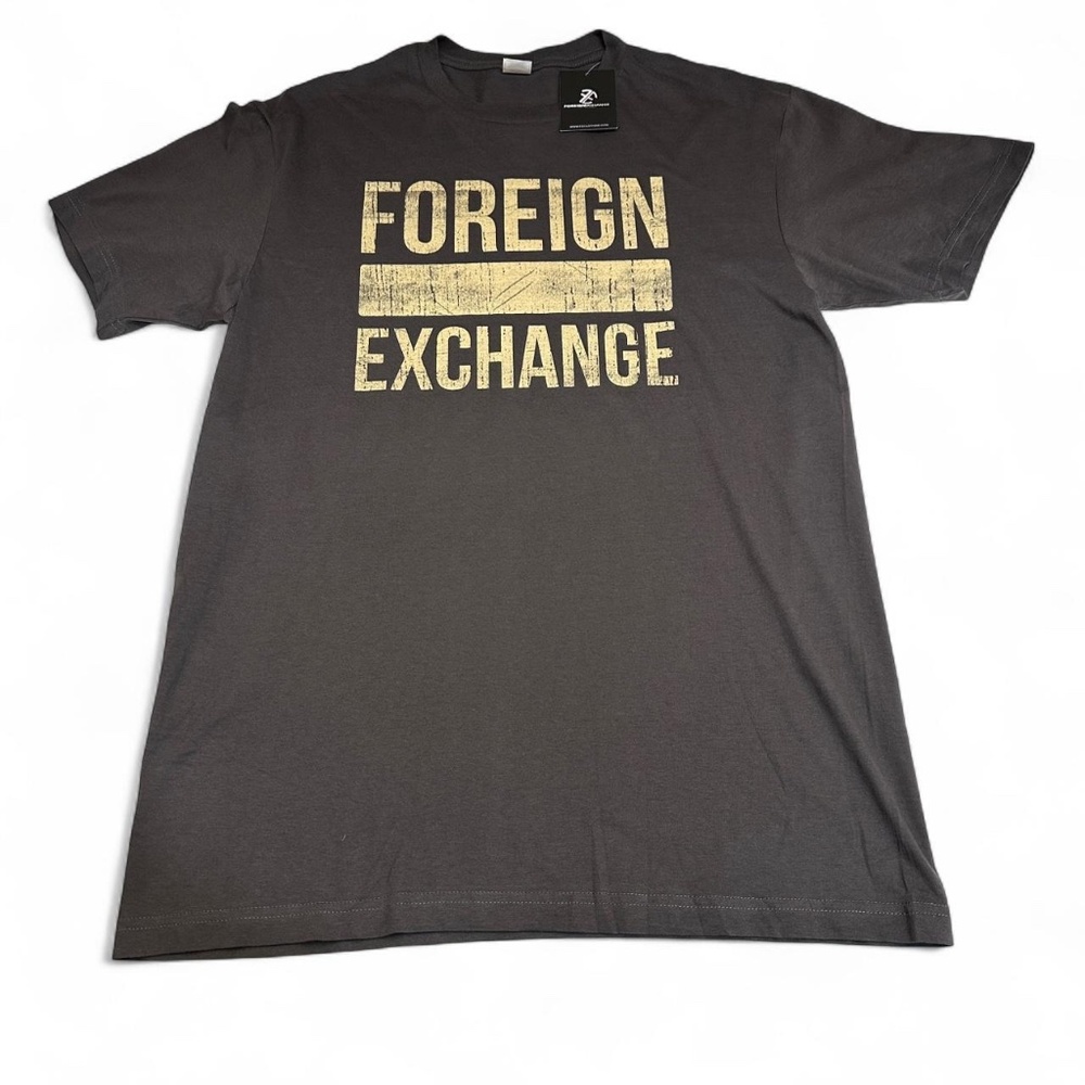 NWT Foreign Exchange Shirt Mens L Charcoal Bitcoin Stocks Money Classic Tee